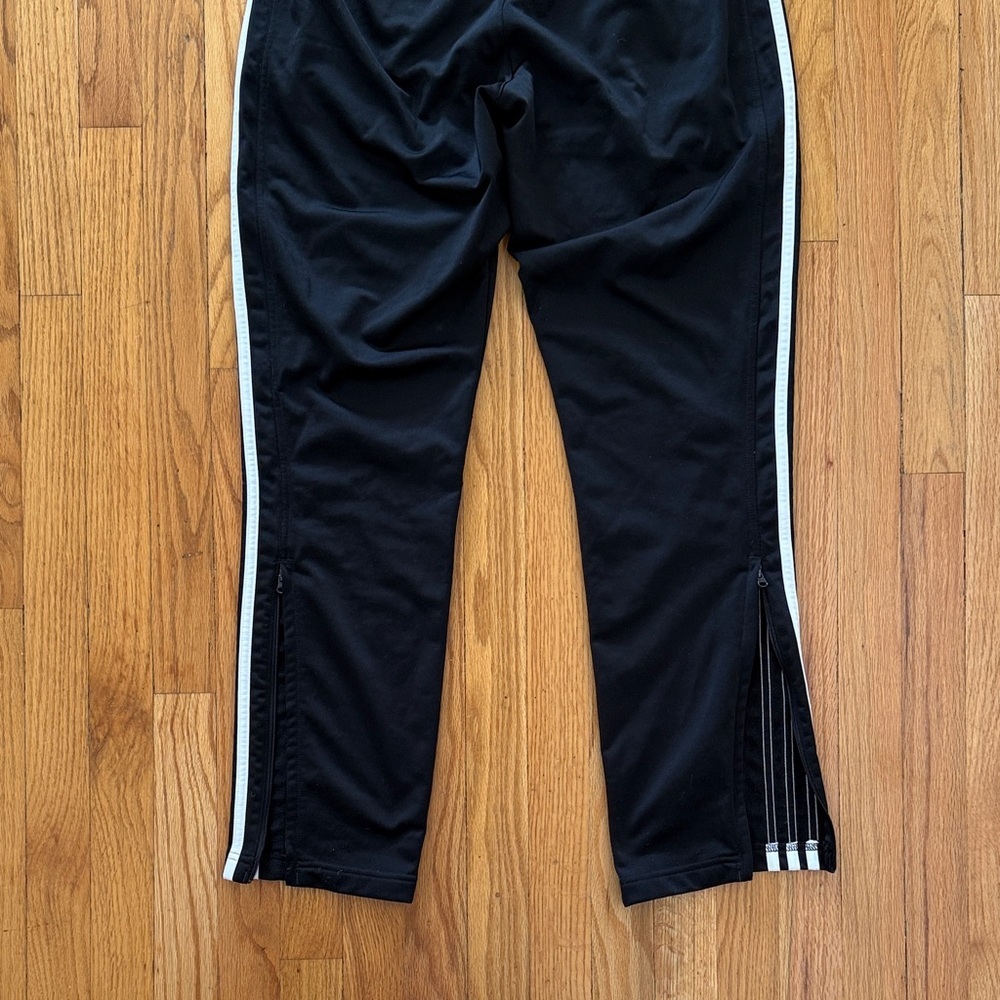 Adidas sz L  Black Joggers with White Stripes zip at ankle great condition - Picture 4 of 7